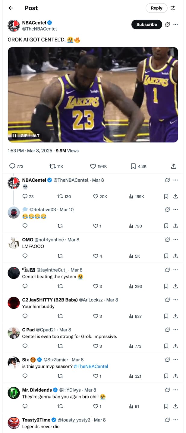 Clean timeline with GrokBlock