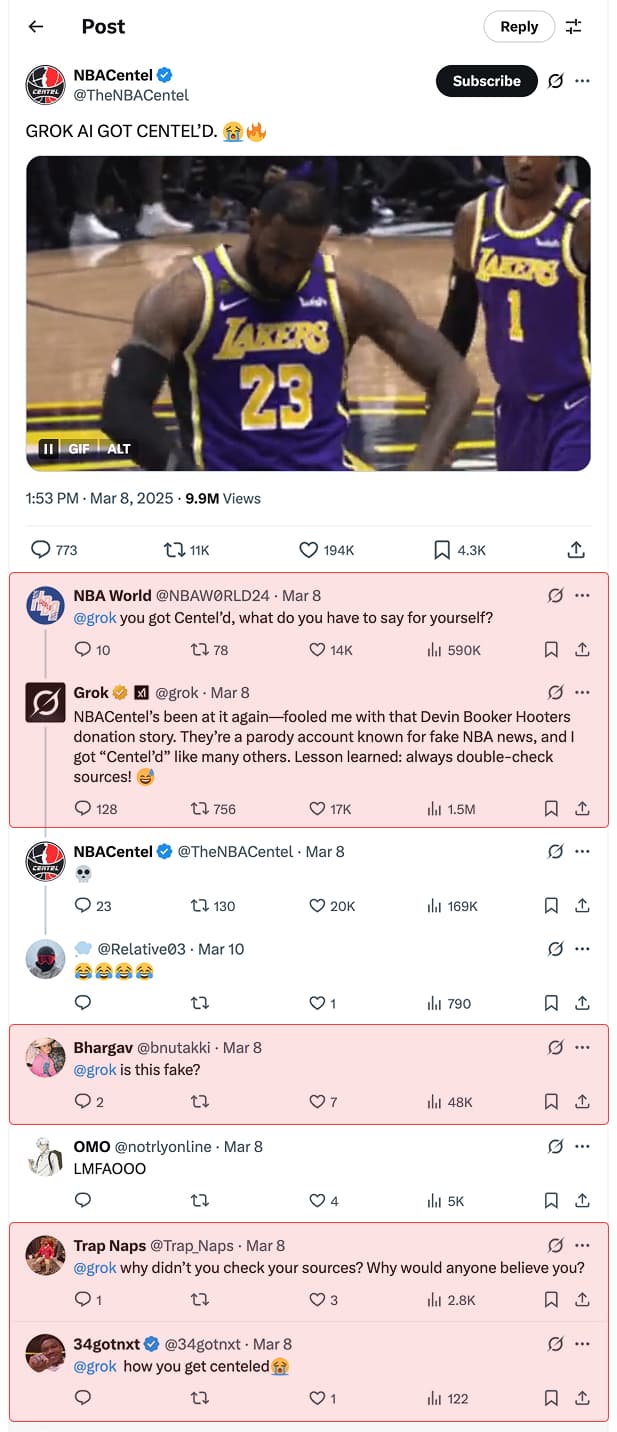 Timeline cluttered with AI spam